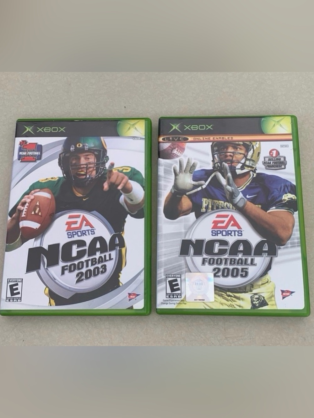 NCAA Football LOT 2003 & 2005, XBOX, Complete W/Manuals MINT DISCS Tested